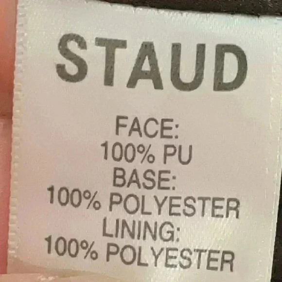 Staud Madden Womens Faux Vegan Leather Oversized Brown Blazer Jacket L Long $495 - Picture 12 of 15